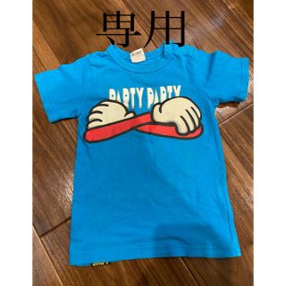 パーティーパーティー(PARTYPARTY)のブルー　プリントTシャツ　95(Tシャツ/カットソー)