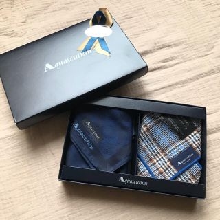 アクアスキュータム(AQUA SCUTUM)の【新品】Aquascutum（アクアスキュータム）メンズハンカチ 2枚セット  (ハンカチ/ポケットチーフ)