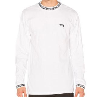 ステューシー(STUSSY)のstussy カットソー  ロンT ホワイト ハイネック  ステューシー(Tシャツ/カットソー(七分/長袖))