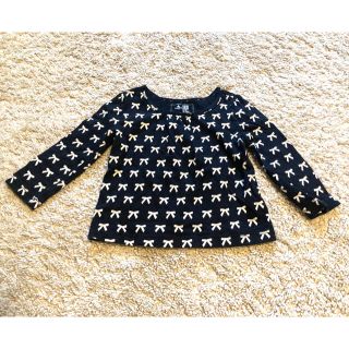 ベビーギャップ(babyGAP)の【美品】Baby Gap リボン長袖Tシャツ 《70》(Ｔシャツ)