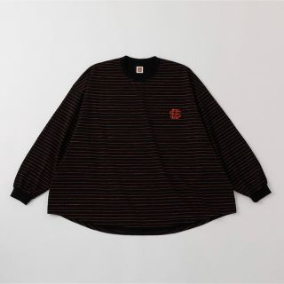 ワンエルディーケーセレクト(1LDK SELECT)のSEE SEE BIG L/S TEE BORDER BLACK/ORANGE(Tシャツ/カットソー(七分/長袖))