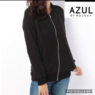 アズールバイマウジー(AZUL by moussy)の【AZUL by moussy】＊ツイード風カットロングMA－1＊ブルゾン(ブルゾン)