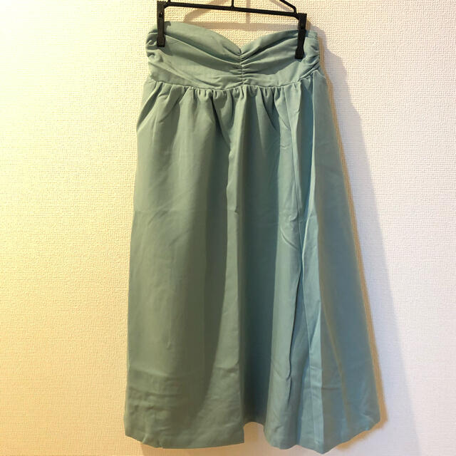 【値下げ】&.NOSTALGIA ミントグリーン スカート Aライン 春物 レディースのスカート(ひざ丈スカート)の商品写真