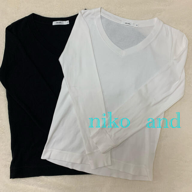 niko and...(ニコアンド)のniko  and …ニコアンド　長袖　Tシャツ　白・黒セット レディースのトップス(Tシャツ(長袖/七分))の商品写真