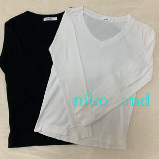 ニコアンド(niko and...)のniko  and …ニコアンド　長袖　Tシャツ　白・黒セット(Tシャツ(長袖/七分))