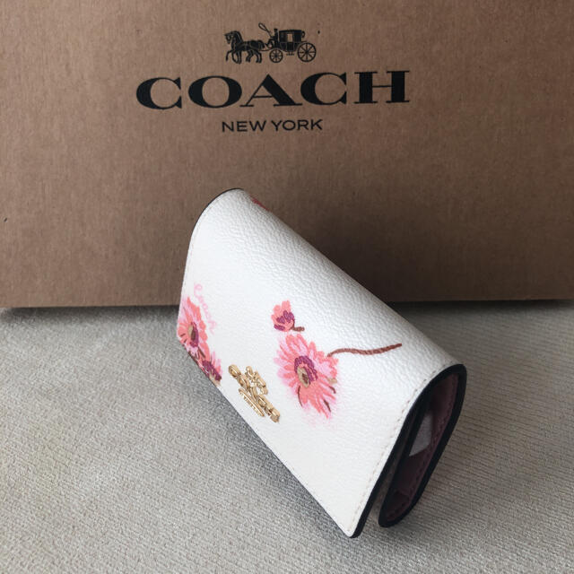 タグ付き新品★COACH コーチ レザー 花柄 5連キーケース(リング付き) 2