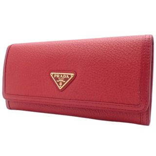 プラダ(PRADA)のプラダ 長財布 2つ折り長財布  レッド赤 40800071245(財布)