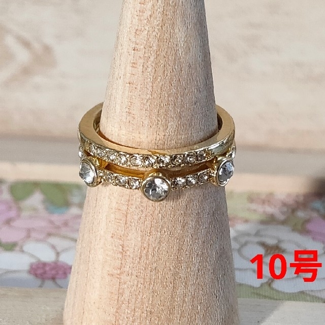 【訳あり】ゴールドリング 指輪 10号 3個セット レディースのアクセサリー(リング(指輪))の商品写真