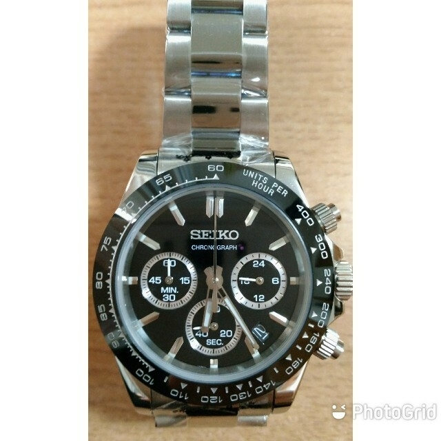 【B】SEIKO MOD クロノグラフ メガクオーツ デイトナ風カスタム
