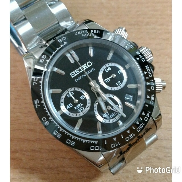 【B】SEIKO MOD クロノグラフ メガクオーツ デイトナ風カスタム