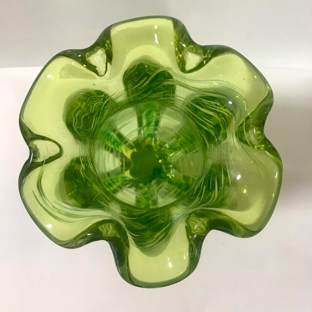 昭和レトロ　マルテイグラス　ハンドクラフト　ガラス花瓶　フラワーベース 4