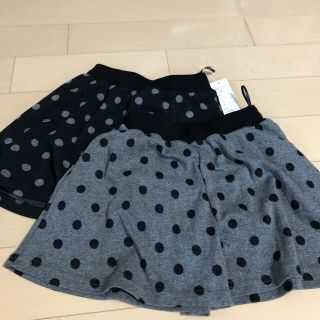 ニシマツヤ(西松屋)の★SALE★美品 新品未使用 ドット水玉キュロット2枚 130 140(パンツ/スパッツ)