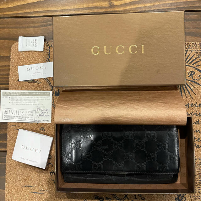 Gucci - GUCCI長財布 グッチ長財布 グッチ 箱付き 男女兼用。黒の通販