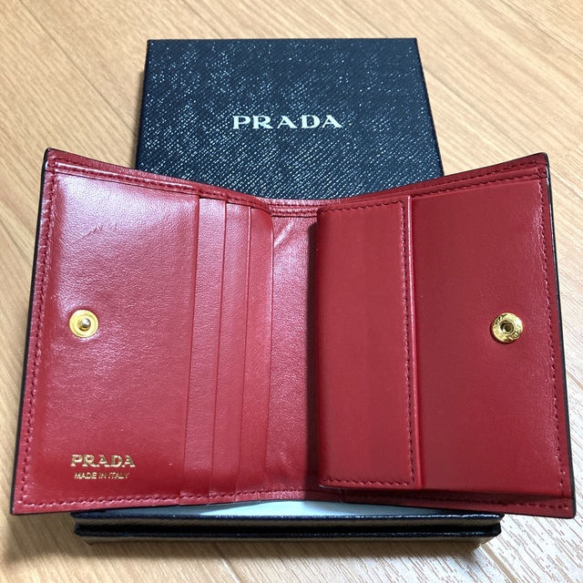 プラダ PRADA 財布 コンパクトウォレット サフィアーノ バイカラー