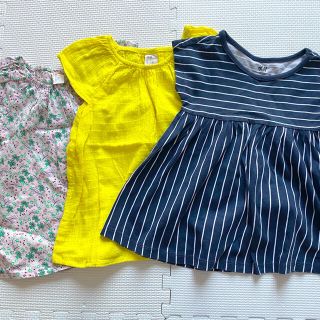 エイチアンドエム(H&M)の専用　H&M チュニック3枚セット& スカッツ　水玉　90cm(ブラウス)