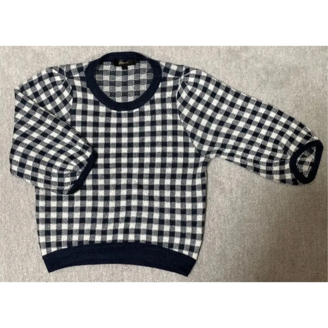 WEGO(ウィゴー)のギンガムボリューム5分袖セーター レディースのトップス(ニット/セーター)の商品写真