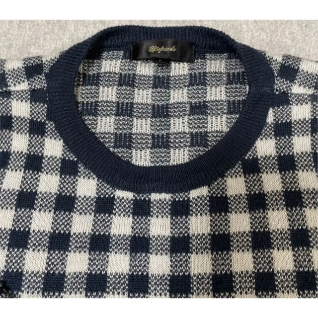 WEGO(ウィゴー)のギンガムボリューム5分袖セーター レディースのトップス(ニット/セーター)の商品写真