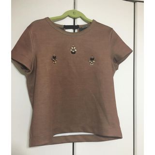 ザラ(ZARA)のZARA ビジューTシャツ(Tシャツ(半袖/袖なし))