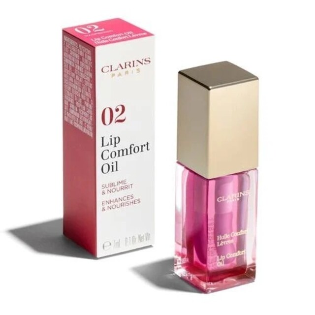 CLARINS(クラランス)の新品未使用品クラランス コンフォート リップオイル02 ラズベリー 7mL コスメ/美容のベースメイク/化粧品(リップグロス)の商品写真