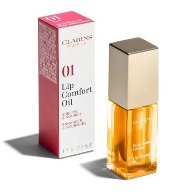 CLARINS(クラランス)の新品未使用クラランス コンフォート リップオイル01 ハニー 7mL コスメ/美容のベースメイク/化粧品(リップグロス)の商品写真