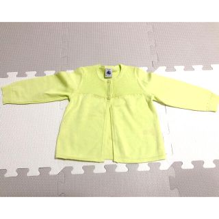 プチバトー(PETIT BATEAU)の新品♡春夏カーディガン♡イエローグリーン(カーディガン/ボレロ)