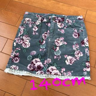 エイチアンドエム(H&M)の【140】H&M ガールズ  スカート　コーデュロイ×花柄(スカート)