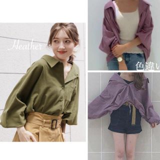 ヘザー(heather)のheather＊ドルマンシャツ＊カーキ(シャツ/ブラウス(長袖/七分))