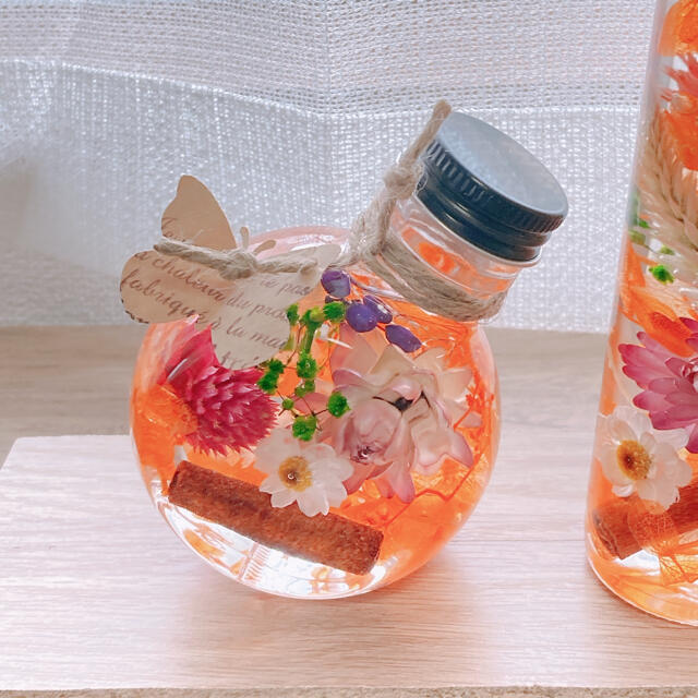 母の日＊ハーバリウムnatural orange セット ハンドメイドのフラワー/ガーデン(プリザーブドフラワー)の商品写真