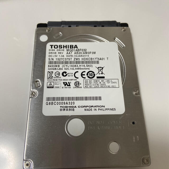 中古ハードディスク HDD 500GB ノートPC用 スマホ/家電/カメラのPC/タブレット(PCパーツ)の商品写真