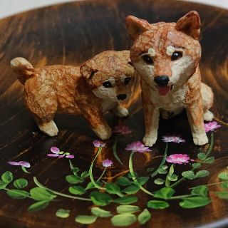 はしまもとみお 犬の彫刻 柴犬セット(その他)