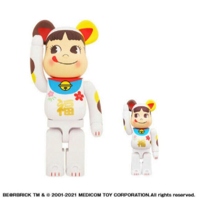 BE@RBRICK 招き猫 ペコちゃん 福 100％ ＆ 400％フィギュア