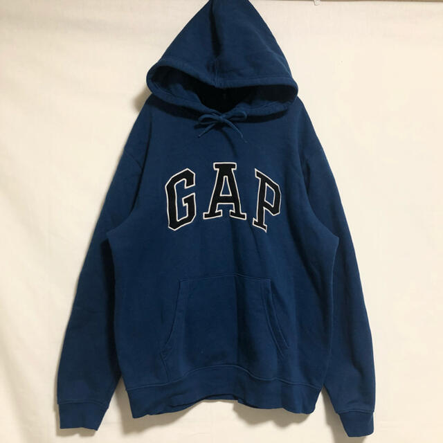 人気最新品 GAP - 古着 GAP スウェットパーカー デカロゴ ダークブルー ...