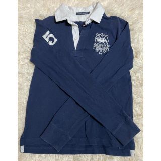 ラルフローレン(Ralph Lauren)の【美品】ラルフローレン　長袖ポロシャツ　ネイビー　レディース　L(ポロシャツ)