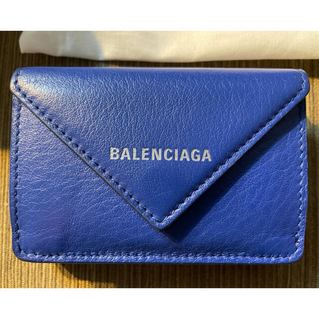 BALENCIAGA バレンシアガ ペーパーミニウォレット 青 1