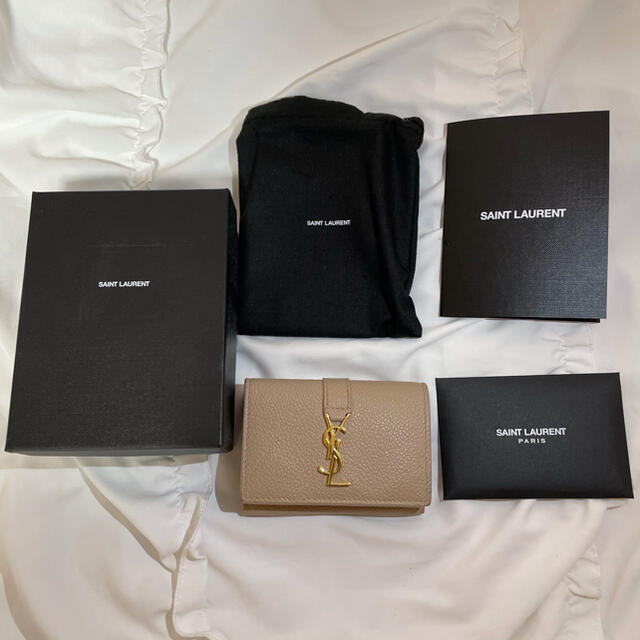 YSL  サンローラン　オリガミ　タイニーウォレット(グレインレザー)財布