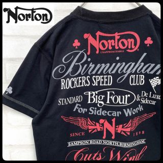 ノートン(Norton)の【希少美品】Norton Tシャツ 刺繍 プリント デカロゴ 黒 M 匿名配送(Tシャツ/カットソー(半袖/袖なし))