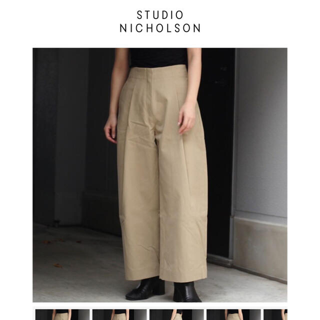 Sサイズ STUDIO NICHOLSON ボリュームパンツ ブラック