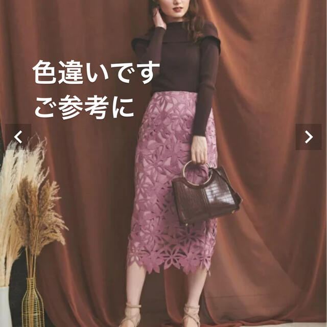 Noela(ノエラ)のフラワーレースタイトスカート レディースのスカート(ひざ丈スカート)の商品写真