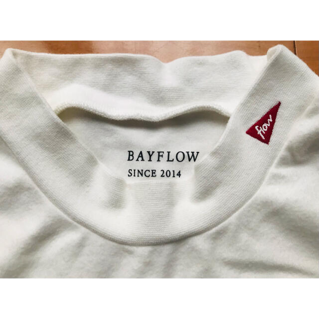 BAYFLOW(ベイフロー)のベイフロー　長袖カットソー　白　ハイネック　Lサイズ メンズのトップス(Tシャツ/カットソー(七分/長袖))の商品写真