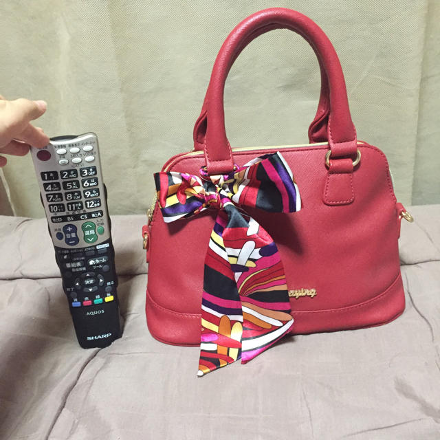 ミニハンドバッグ リボンスカーフ付き レディースのバッグ(ハンドバッグ)の商品写真