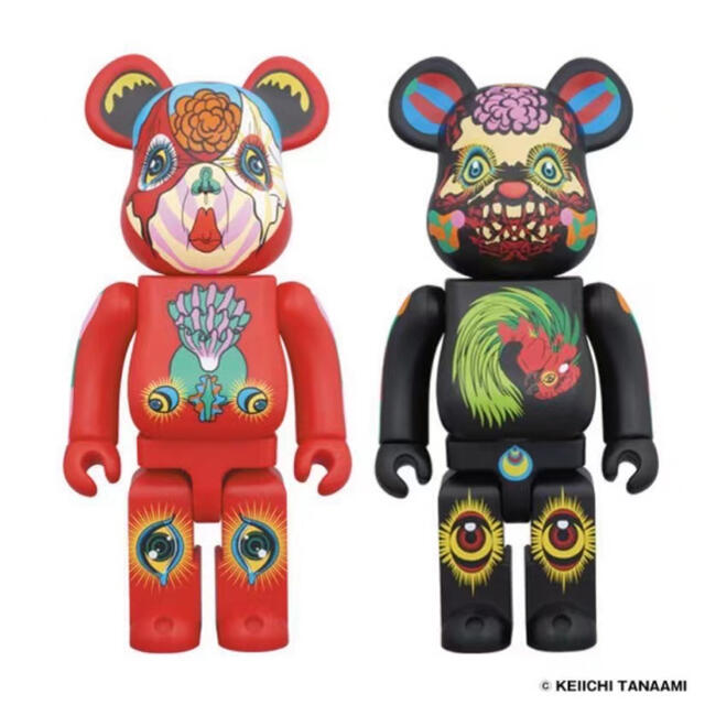 BE@RBRICK 田名網敬一 1000％ 赤 黒 2体セット