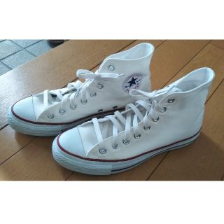 コンバース(CONVERSE)の☆美品☆コンバース　オールスター　ハイカット　ホワイト　25.0cm(スニーカー)