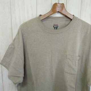 ヘインズ(Hanes)の古着 ヘインズ 無地胸ポケット ビッグシルエット Tシャツ　ベージュ系  XL (Tシャツ/カットソー(半袖/袖なし))