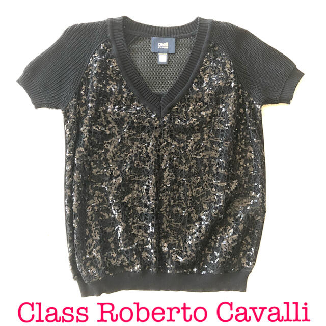 Roberto Cavalli(ロベルトカヴァリ)の再値下　新品　Roberto Cavalli ロベルトカヴァリ　スパンコール レディースのトップス(ニット/セーター)の商品写真