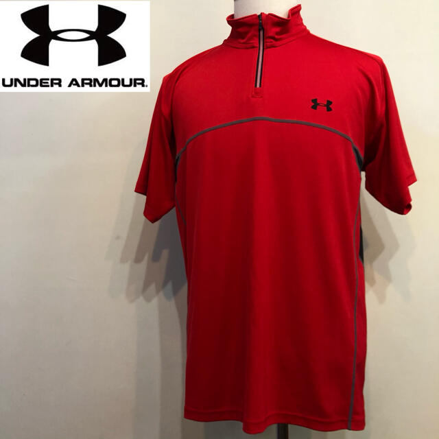 UNDER ARMOUR(アンダーアーマー)のアンダーアーマー  ゴルフ ポロシャツ レッド  XLサイズ スポーツ/アウトドアのゴルフ(ウエア)の商品写真
