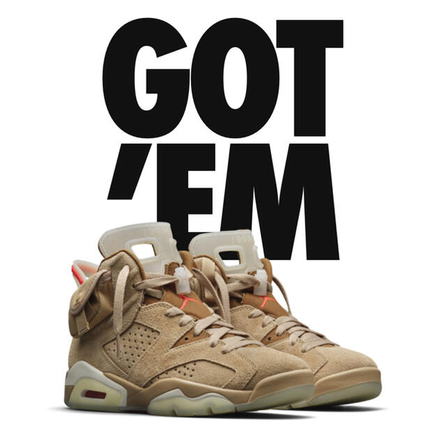 エアジョーダン6レトロxトラビススコット aj6 BRITISH KHAKI