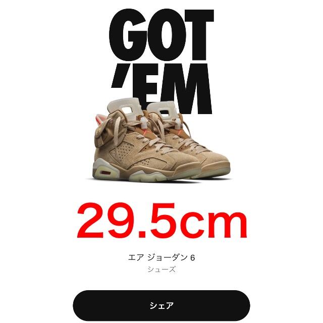 NIKE(ナイキ)の送料込み 29.5cm Travis Scott Air Jordan 6 メンズの靴/シューズ(スニーカー)の商品写真