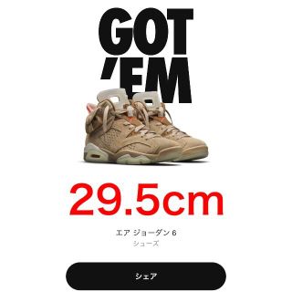 ナイキ(NIKE)の送料込み 29.5cm Travis Scott Air Jordan 6(スニーカー)