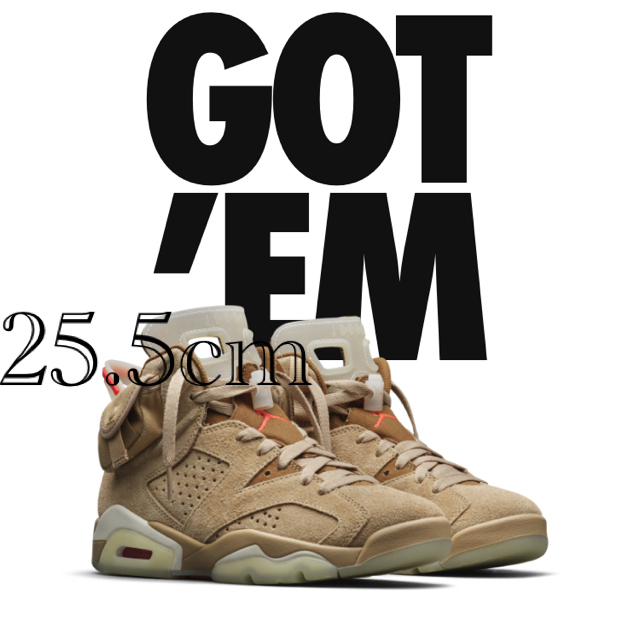 靴/シューズNIKE TRAVIS SCOTT AIR JORDAN 6 25.5cm