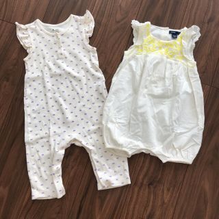 ベビーギャップ(babyGAP)のbabyGAP ロンパース サロペット 80cm 2枚セット(ロンパース)